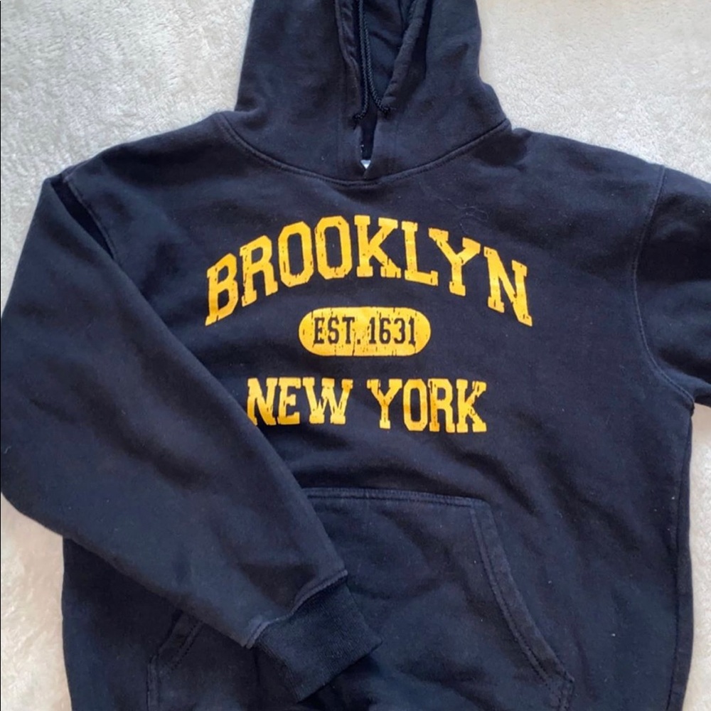 Unisex Brooklyn New York Navy Blue Hoodie